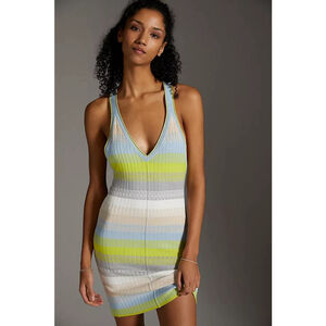 Anthropologie Daily Practice Tuvalu Striped Sleeveless Dress Size Small Stretch